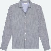 Solution Clothing Ezra - Casual Overhemd - Shirt - Lange Mouwen - Regular Fit - Volwassenen - Heren - Mannen - Blauw - Ecru - XL
