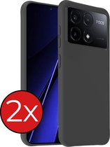 Hoesje Geschikt voor Xiaomi Poco X6 Pro 5G Hoesje Siliconen Case Hoes - Hoes Geschikt voor Xiaomi Poco X6 Pro Hoes Cover Case - Zwart - 2 PACK