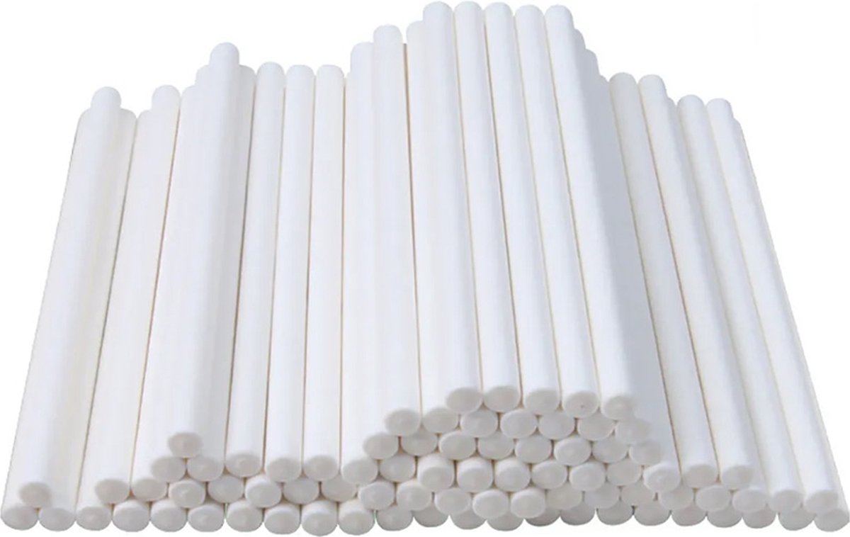 DW4Trading Papieren Cakepop Stokjes Wit 50 Stuks - Lollypop - 100x3,5 mm