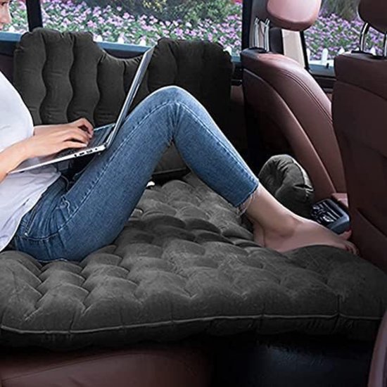 Opblaasbaar verdikt SUV auto-luchtbed campingbed, autoreismatras, automatras camping draagbaar slaapmatje, accessoires,A/GRIJS (B/Zwart normaal