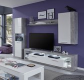 Trendteam- TV Meubel Woonkamerset Rock | tv-meubel, plank, vitrine- en hangkast | Stone Grey - 270cm - Grijs