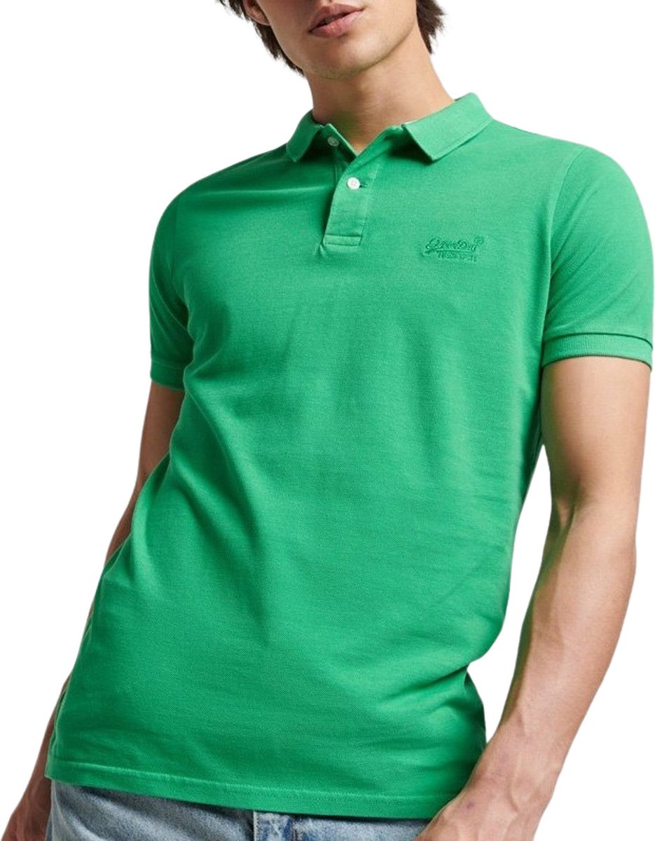Vintage Destroy Poloshirt Mannen Groen