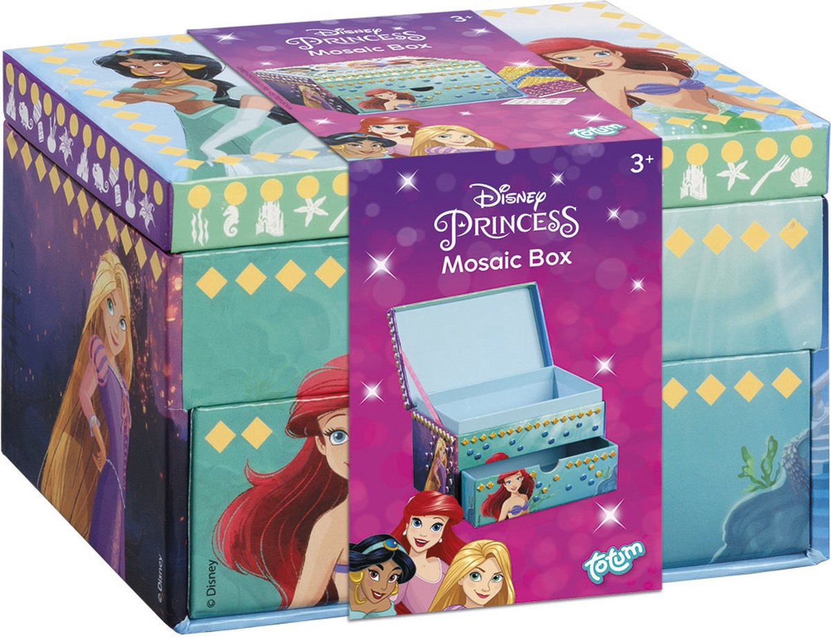 Disney Princess Totum - prinsessen sieraden doosje juwelenkistje versieren met mozaïek - speelgoed meisjes knutselset vanaf 3 jaar — afbeelding 5