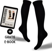 Bas de compression 1 paire – Bas de contention pour femme et homme – Chaussettes de compression – Chaussettes de course – Chaussettes de sport – Zwart – Taille 41-45 L/XL