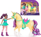 Unicorn Academy - Ava & Leaf met 2 rijaccessoires en borstel - Speelfigurenset