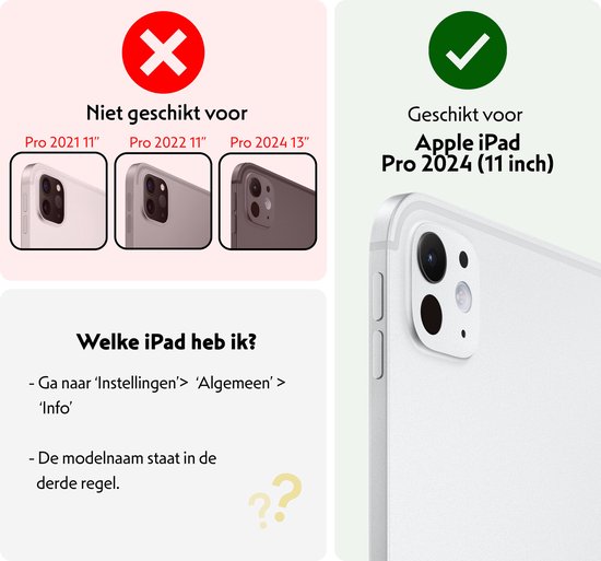 Étui pour iPad Pro 2024 (11 pouces) Étui de Luxe Book Case - Étui pour iPad Pro 2024 11 pouces (7e génération) Étui de protection - Rouge