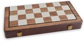 Wenzen Schaakspel Schaakset met 39cm opvouwbare magnetische schaakbord houten schaakstukken dam schaak 2 in 1