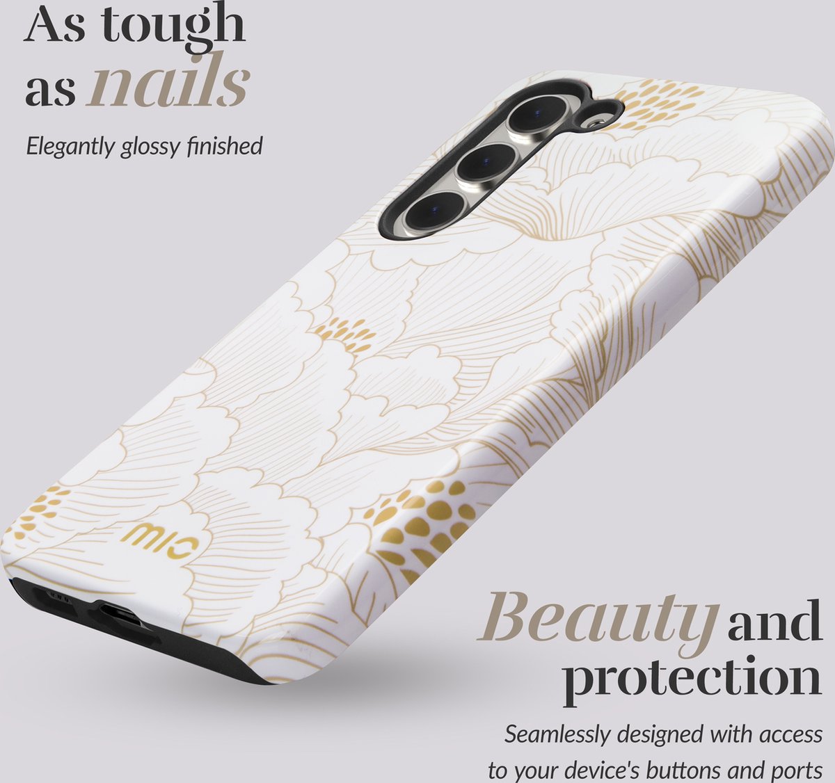 MIO MagSafe Samsung Galaxy A34 Hoesje | Hard Shell Back Cover | Geschikt voor MagSafe | White Roses