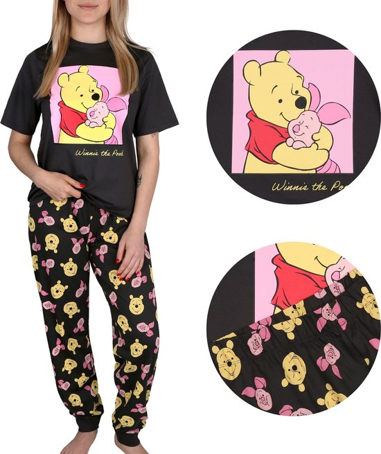 Winnie de Poeh Disney Dames Pyjama met Korte Mouwen, Grijs, Katoenen Pyjama