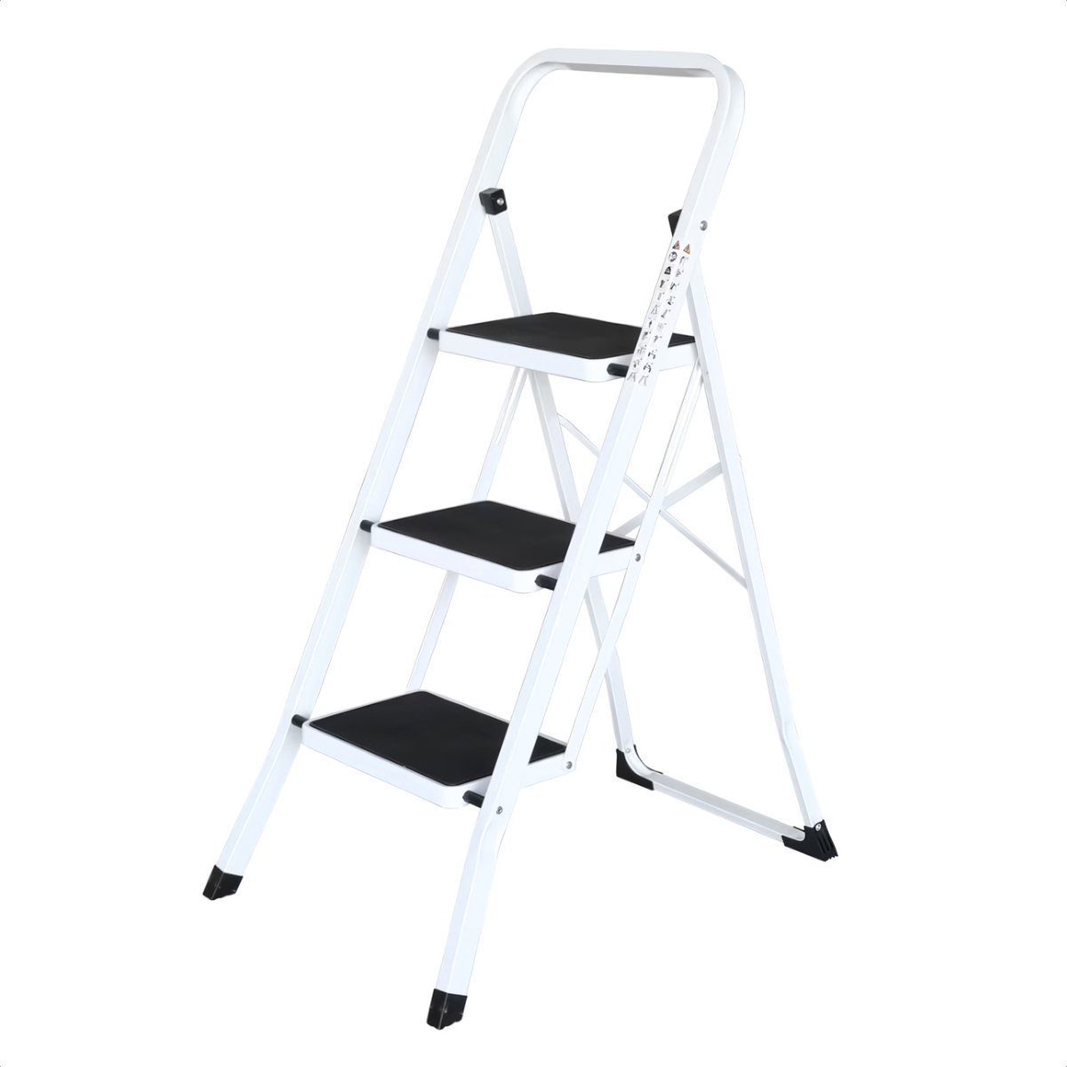 IVOL Huishoudtrap 3 treden wit aluminium