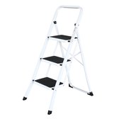 IVOL Escalier domestique 3 marches - Escalier de cuisine Pliable - Grijs - Antidérapant - Max. hauteur 70,5cm