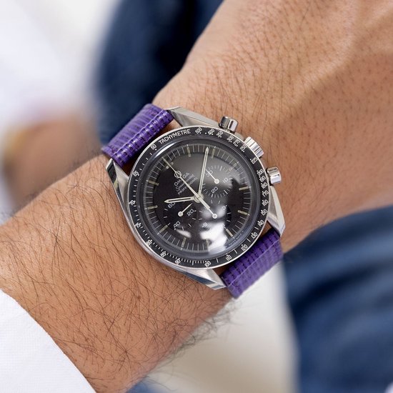 B&S Leren Horlogeband Luxury - Grape Boarded - 20mm