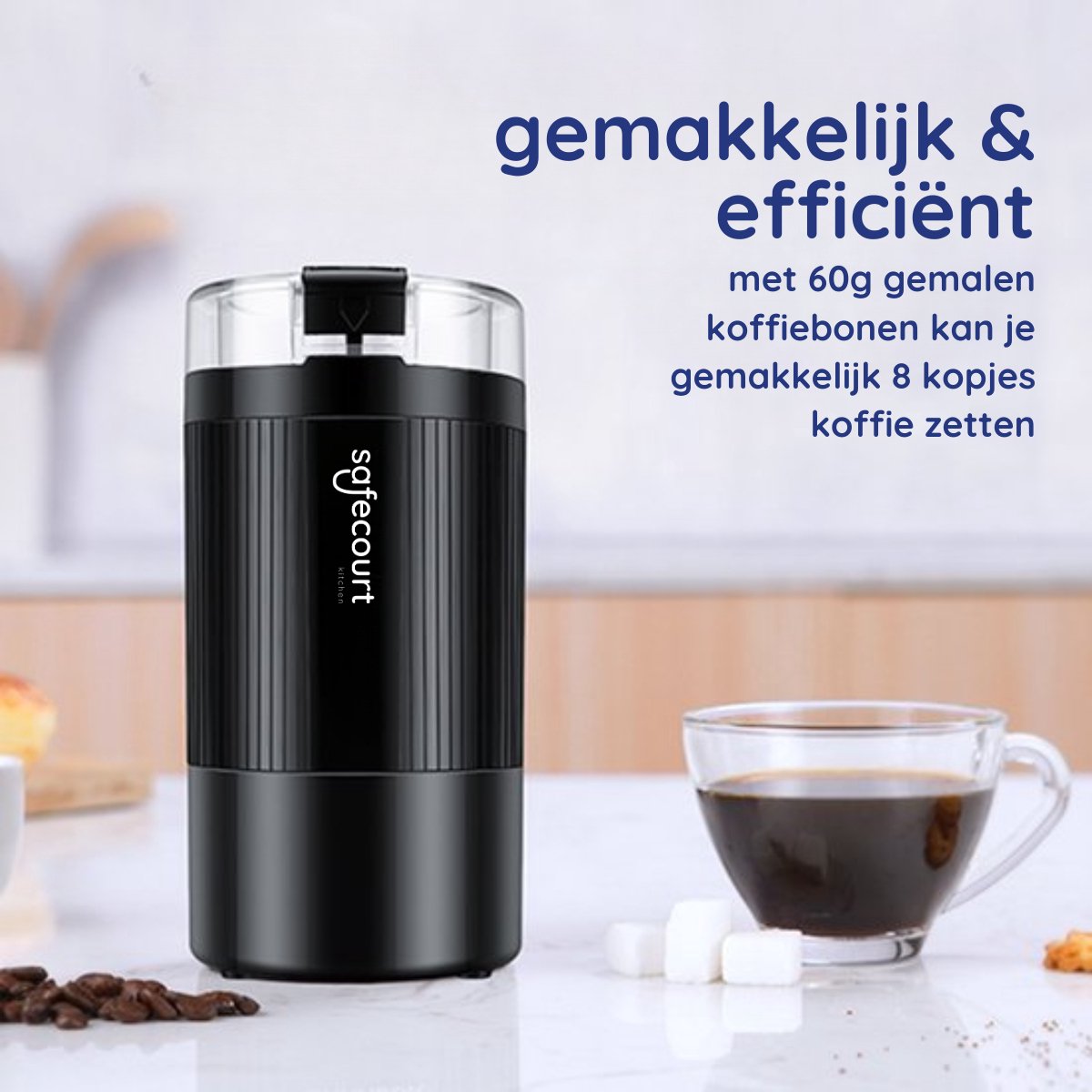 220V elektrische koffiemolen roestvrij staal molen voor koffiebonen specerijen kruiden noten granen, 164 x 93 mm