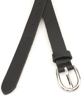Thimbly Belts Dames riem zwart - dames riem - 2 cm breed - Zwart - Echt Leer - Taille: 95cm - Totale lengte riem: 110cm