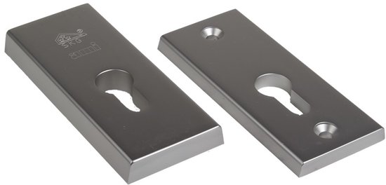 Twee zilverkleurige Ami VHB rozetten met sleutelgat, 115/50 PC F1 38/45.