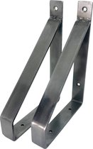 Maison DAM 2x Klassieke wandsteunen - Plankdragers – Voor een plank 15cm – Staal met blanke coating - incl. bevestigingsmateriaal + schroefbit