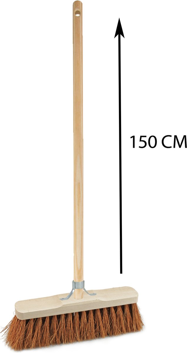 Sorex Bezem binnen - incl. stokhouder - kokos - 40 cm - steel 150 cm - kamerveger van Sorex — afbeelding 3