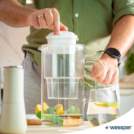 Wessper Filtre à eau pour Carafe Filtrante, Cartouches filtrantes réduisent l'eau très dure, Filtres compatible avec les filtres BRITA Maxtra+, Maxtra Plus (6 pièces