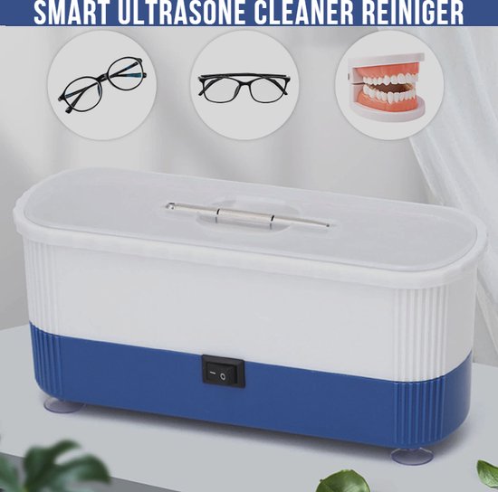 Foto: Allernieuwste nl smart ultrasoon cleaner reiniger sieraden brillen gebit munten sieraden trilapparaat reinigen schoonmaken hf ultrasonic cleaner blauw wit