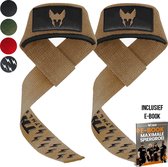 Thor Athletics Lifting Straps - Extra Grip - Krachttraining Accessoires - Powerlifting Straps - Deadlift Straps - Camel - Inclusief E-Book