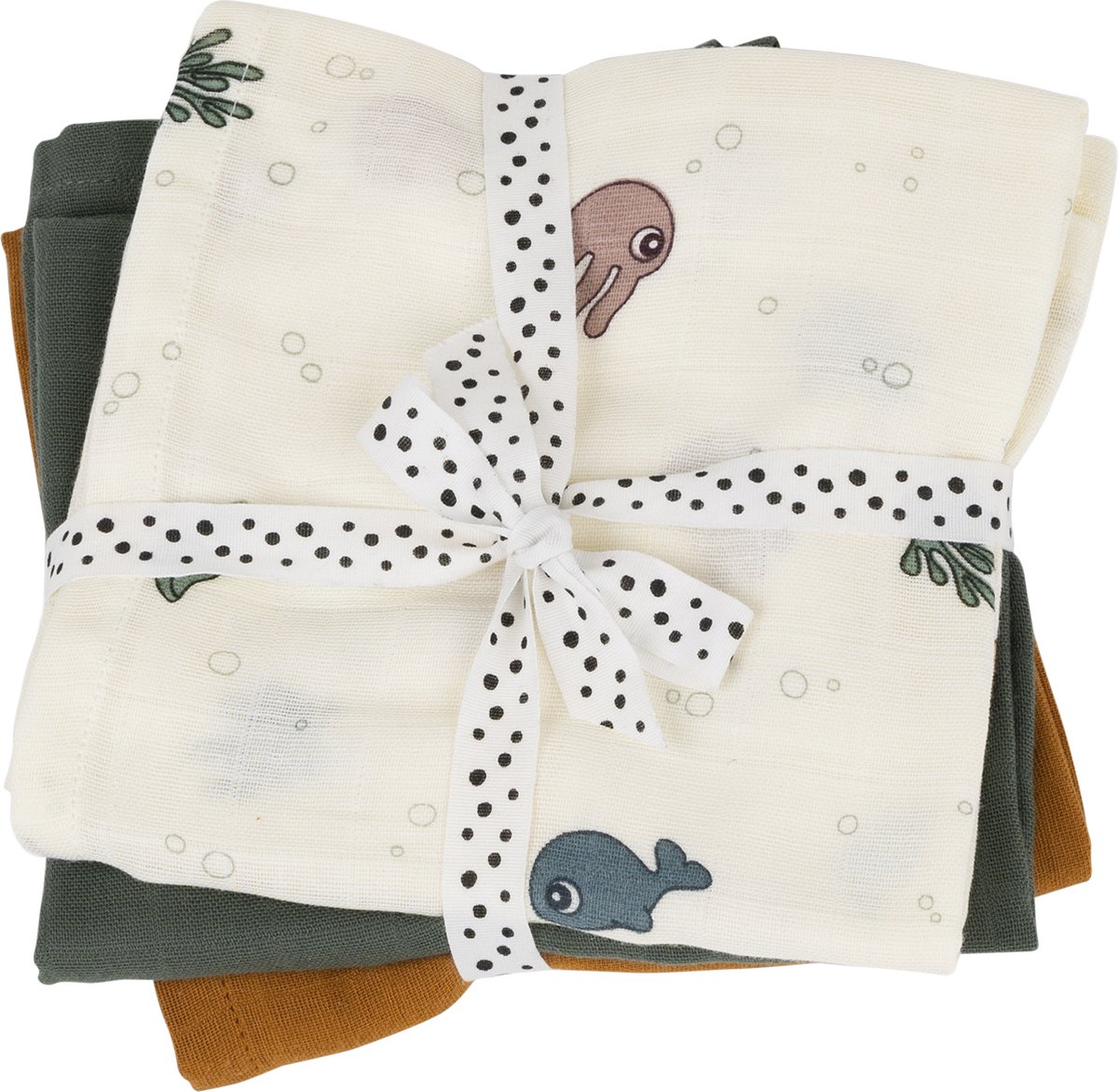 Goedkoopste Done By Deer Multidoek GOTS Sea Friends Colour Mix 70x70cm 3-pack