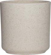 Hakbijl Plantenpot/bloempot Cindy - wit - keramiek - cilinder - D17 x H17 cm