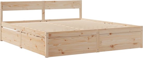 vidaXL-Bedframe-met-lades-massief-grenenhout-200x200-cm