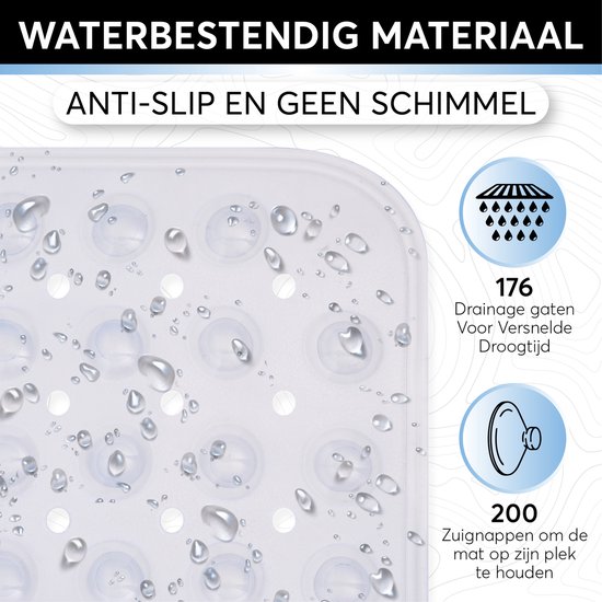 GEASY Badmat Antidérapant - Badmat Antidérapant pour le bain - Badmat 40X100 CM - Transparent