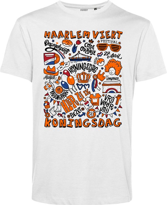 T-shirt Haarlem Oranjekoorts | Wit | maat 4XL
