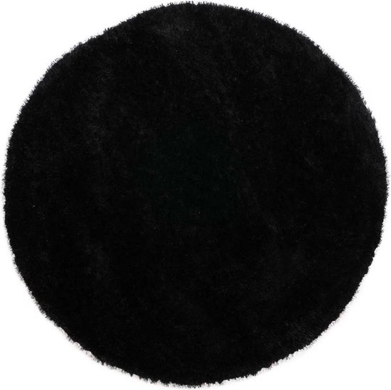 Tapis rond en velours à poils longs - Posh noir 200 cm rond