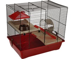 Flamingo Hamsterkooi Enzo 2 - 41,5 x 28,5 x 38 cm - Rood