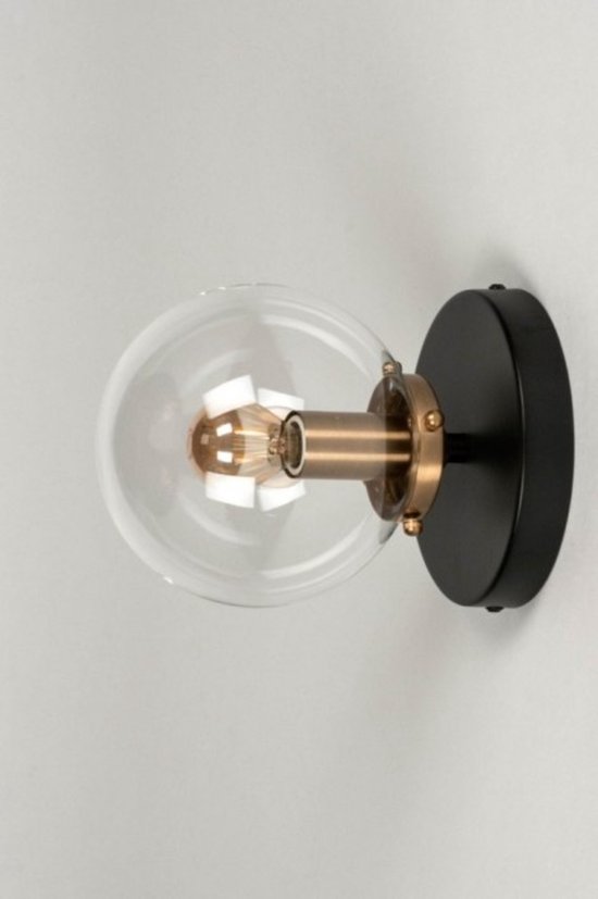 Lumidora Plafondlamp 73412 - Plafonniere - OMAR - E14 - Zwart - Messing - Metaal - ⌀ 15.5 cm