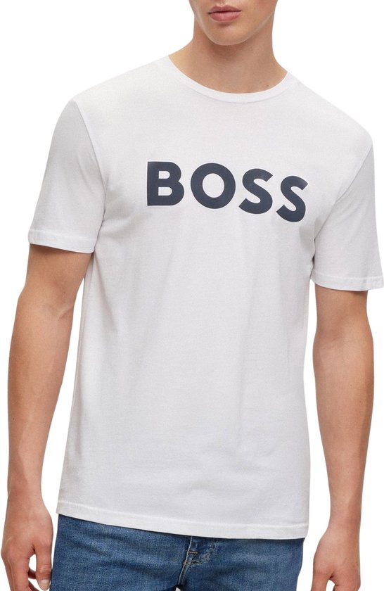 BOSS - T-shirt Thinking Wit - Heren - Maat XL - Modern-fit