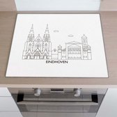 Inductiebeschermer City skyline - Eindhoven | 91.2 x 52 cm | Keukendecoratie | Bescherm mat | Inductie afdekplaat