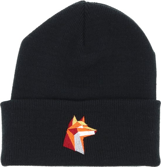 Hatstore- Paper Fox Black Beanie - Origami Cap