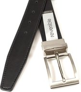 JV Belts Reversibel riem grijs/zwart - heren en dames riem - 3.5 cm breed - Zwart / Grijs - Echt Leer - Taille: 95cm - Totale lengte riem: 110cm