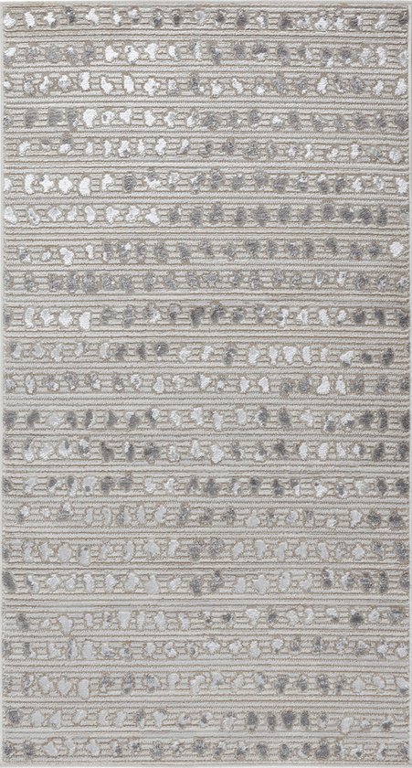 SURYA Vloerkleed - Woonkamer, Slaapkamer - Scandinavisch Tapijt met Stippen VALKIRIA - Beige/Wit - 80x150 cm