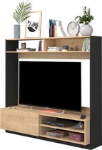 Trasman- TV Meubel TV-meubel Daphne met opklapdeur - 163cm - Bruin; Zwart