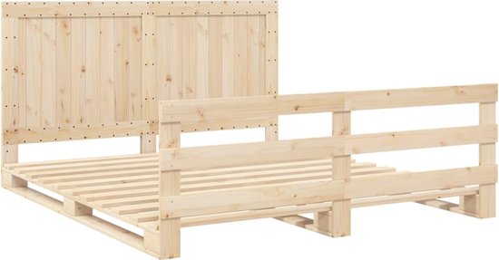 vidaXL-Bedframe-met-hoofdbord-massief-grenenhout-200x200-cm