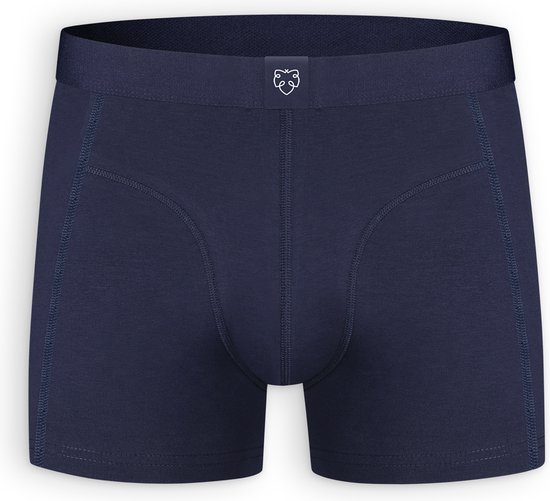A-dam Navy Solid - Boxershort - Heren - Volwassenen - Vegan - Boxershorts - Onderbroek - Ondergoed - Katoen - Donkerblauw - XL