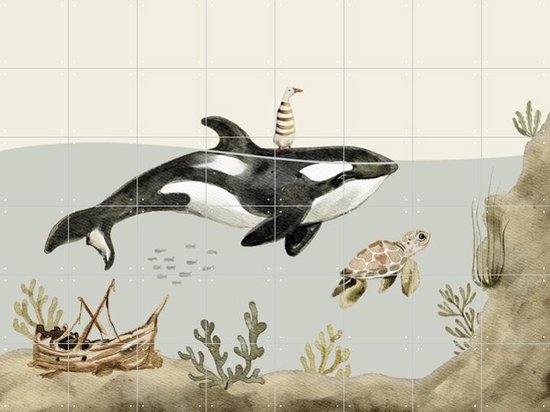 IXXI Orca Ocean - Wanddecoratie - 120 x 160 cm