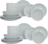 Luzzo® Service de Vaisselle Base 8 personnes avec Assiette à Pâtes - 32 pièces - Wit