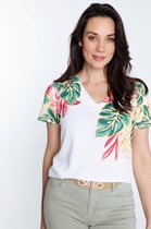 Cassis T-shirt met geplaatste print van geschilderde bloemen