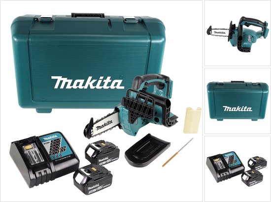 Makita DUC122RTE 18V Li-Ion accu kettingzaag set (2x 5.0Ah accu) in koffer - 115mm — afbeelding 2