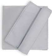 Stoffen servetten - set van 20 polyester servetten met kant 48 x 48 cm voor restaurants hotels banketten bruiloften, zilvergrijs