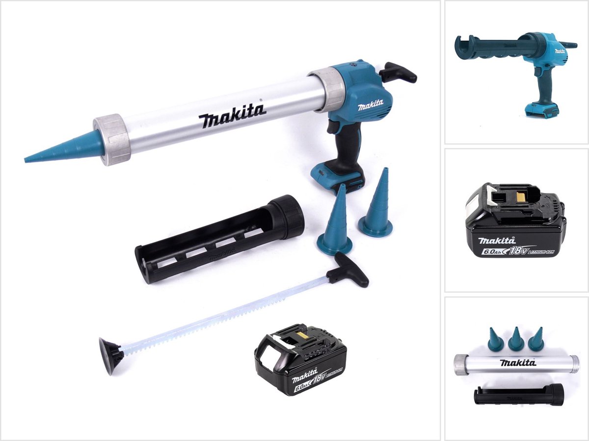 Makita DCG 180 G1X accupistool 18 V 300 / 600 ml + 1x accu 6.0 Ah - zonder lader