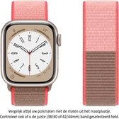 Beige / Bruin / Grijs / Neonroze Nylon Horloge Band geschikt voor Apple Watch 1, 2, 3, 4, 5, 6, 7, SE & Nike+, 38mm, 40mm & 41mm "Vrouwenbreedte" Series Zacht Geweven Nylon 38 mm, 40 mm en 41 mm