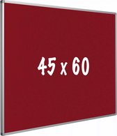 Prikbord kurk PRO Stan - Aluminium frame - Eenvoudige montage - Punaises - Rood - Prikborden - 45x60cm