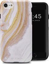 Selencia Hoesje Geschikt voor iPhone SE (2022) / SE (2020) / 8 / 7 / 6s / 6 Hoesje - Selencia Vivid Backcover - Chic Marble Gold