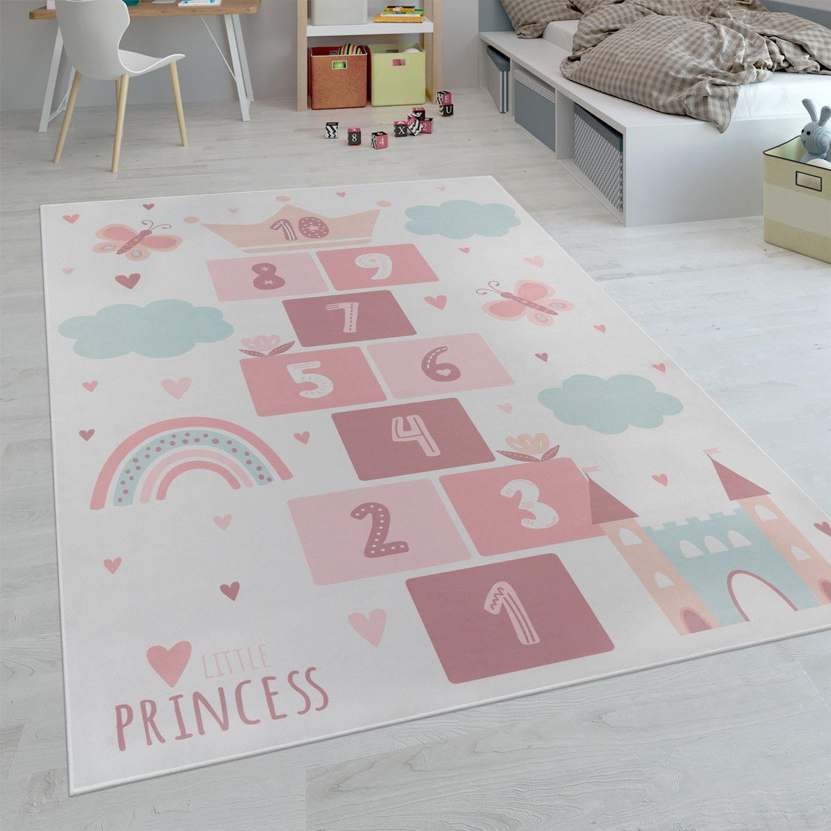 Paco Home Kindertapijt Laagpolige Vloerkleden Voor Kinderkamer Speelkleed Meerkleurig 140x200 cm